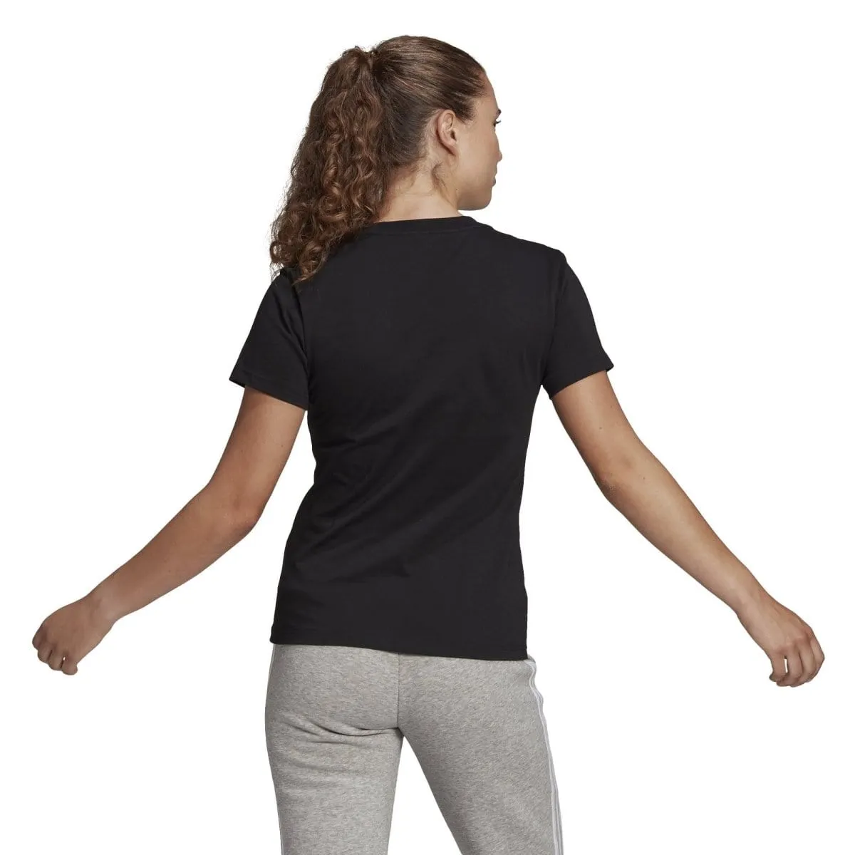 ADIDAS WOMEN'S LOUNGEWEAR ESSENTIALS LOGO BLACK TEE