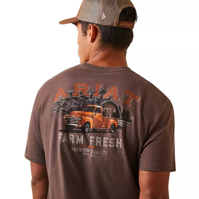 'Ariat' Men's Farm Truck T-Shirt - Brown Heather