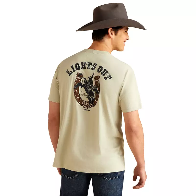 'Ariat' Men's Lights Out T-Shirt - Sage Heather