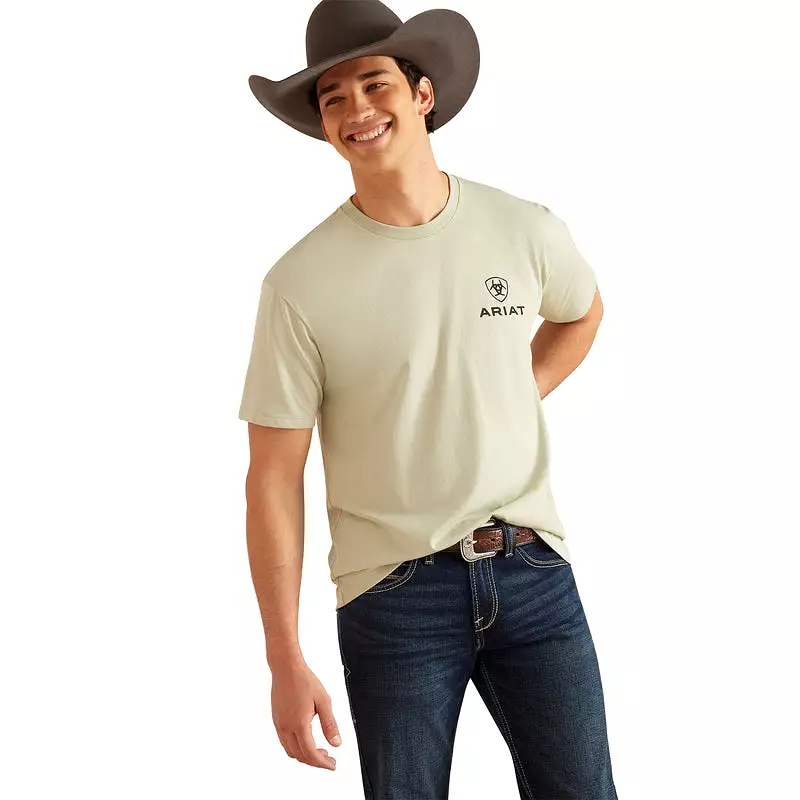 'Ariat' Men's Lights Out T-Shirt - Sage Heather