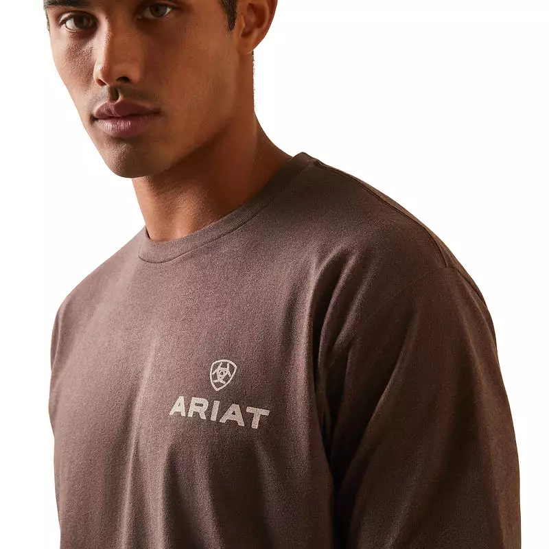 'Ariat' Men's Patch T-Shirt - Brown Heather