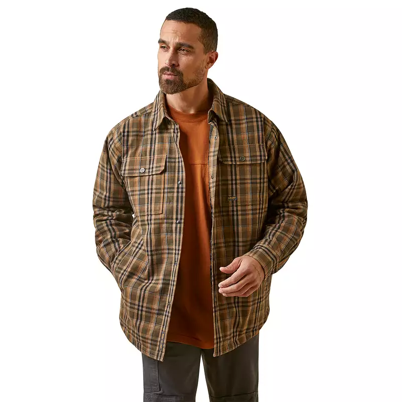 'Ariat' Men's Rebar Flannel Insulated Shirt Jacket - Wren Plaid