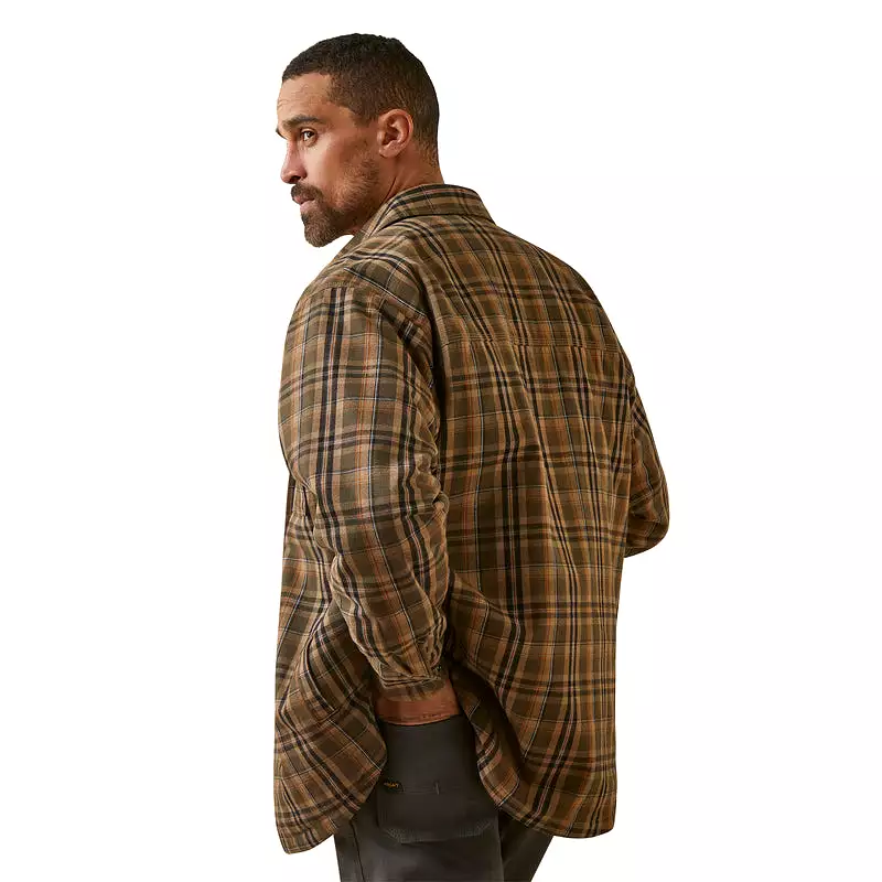 'Ariat' Men's Rebar Flannel Insulated Shirt Jacket - Wren Plaid