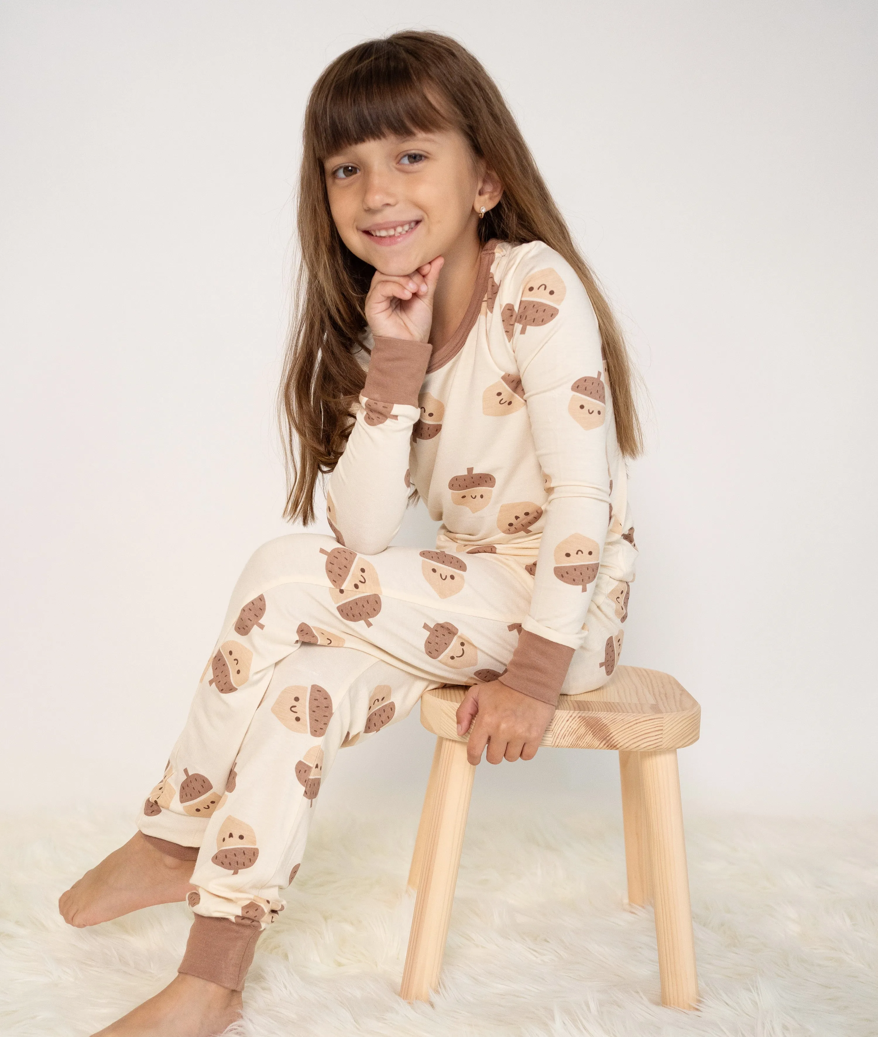 Bamboo Long Sleeve Pajama Set (Acorn Pals Print)