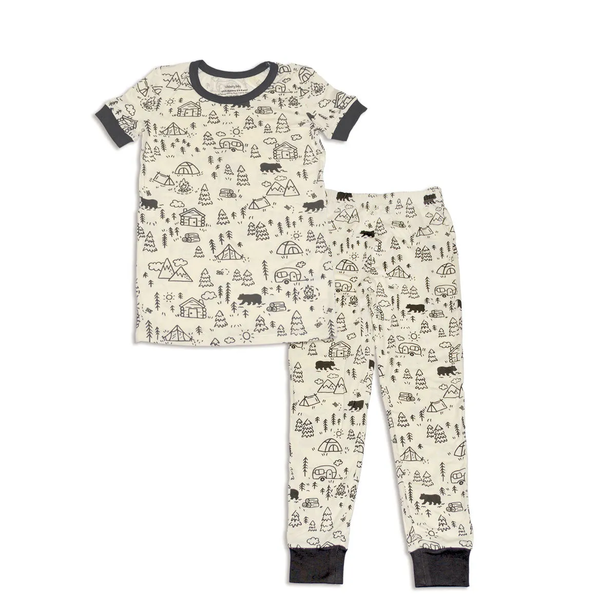 Bamboo Short Sleeve Pajama Set (Doodle Camp Print)