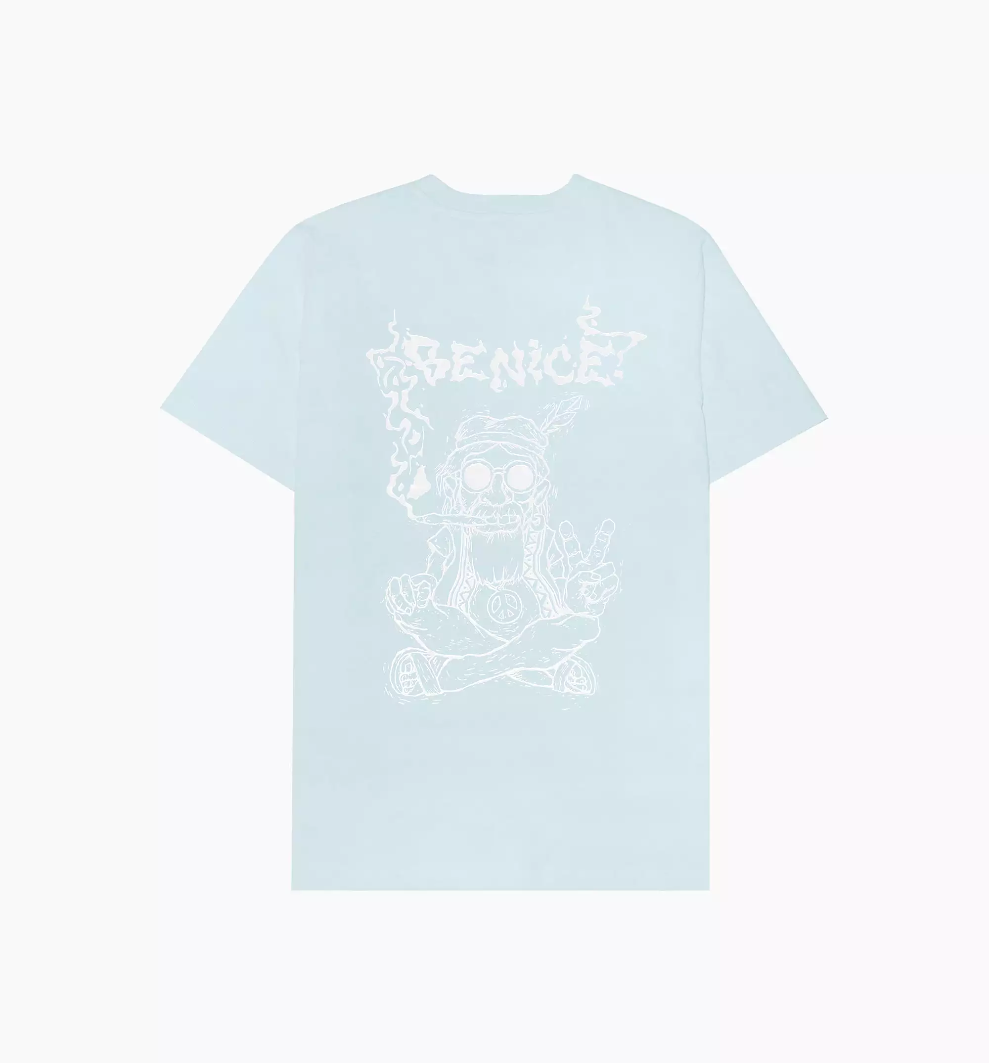 Be Nice Smoke Short Sleeve Tee Mens T-Shirt - Light Blue