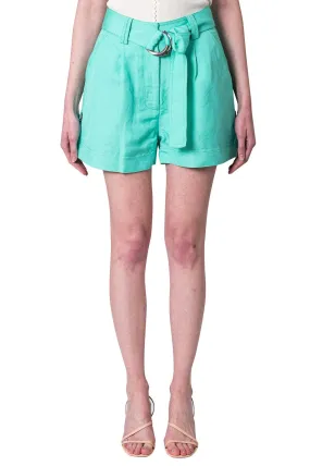 Belted Linen Shorts