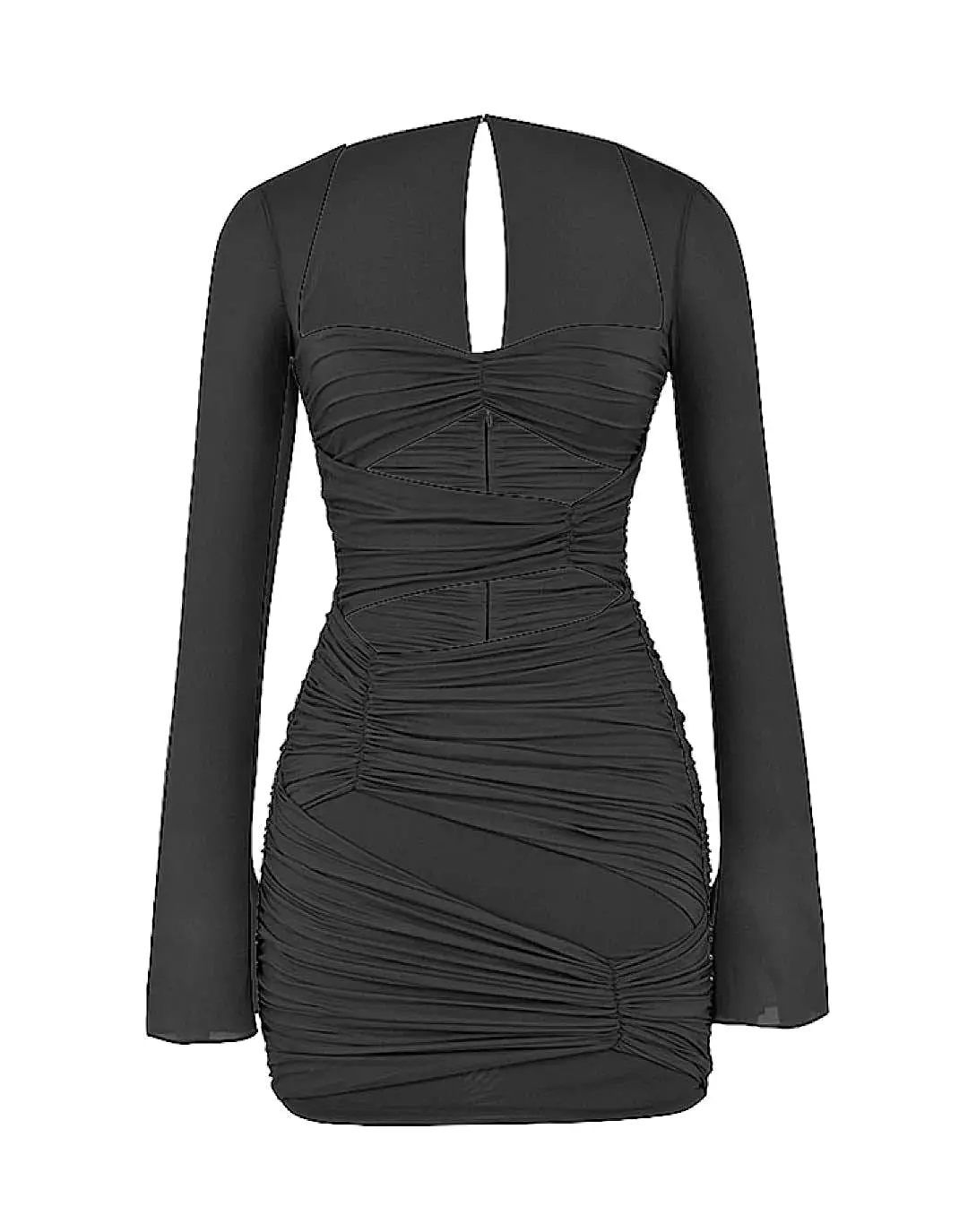 Black Cutout Square Neck Dress