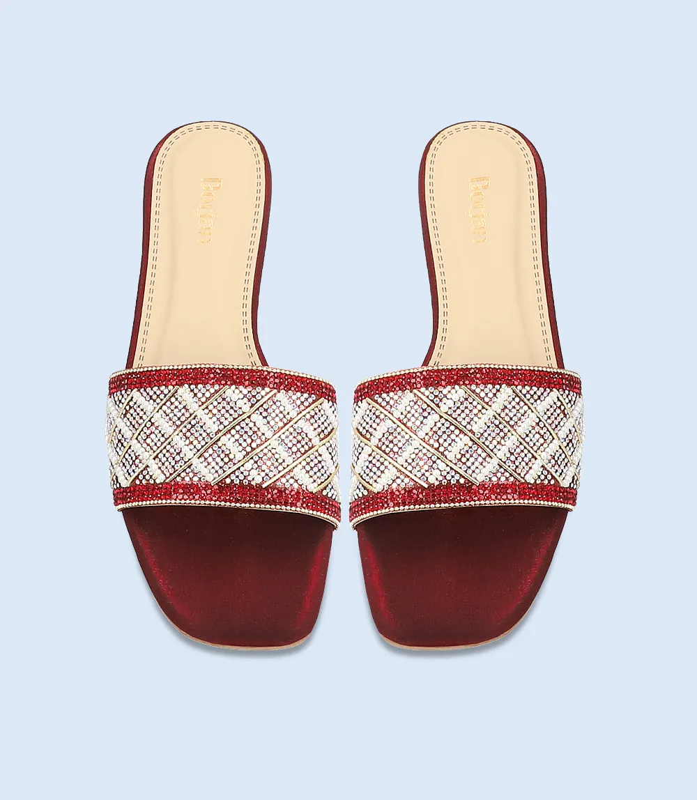 BW8751-MAROON-Women Formal Slipper