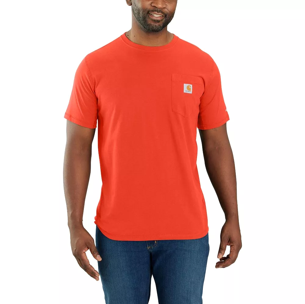 'Carhartt' Men's Force Relaxed Fit Midweight Pocket T-Shirt - Cherry Tomato