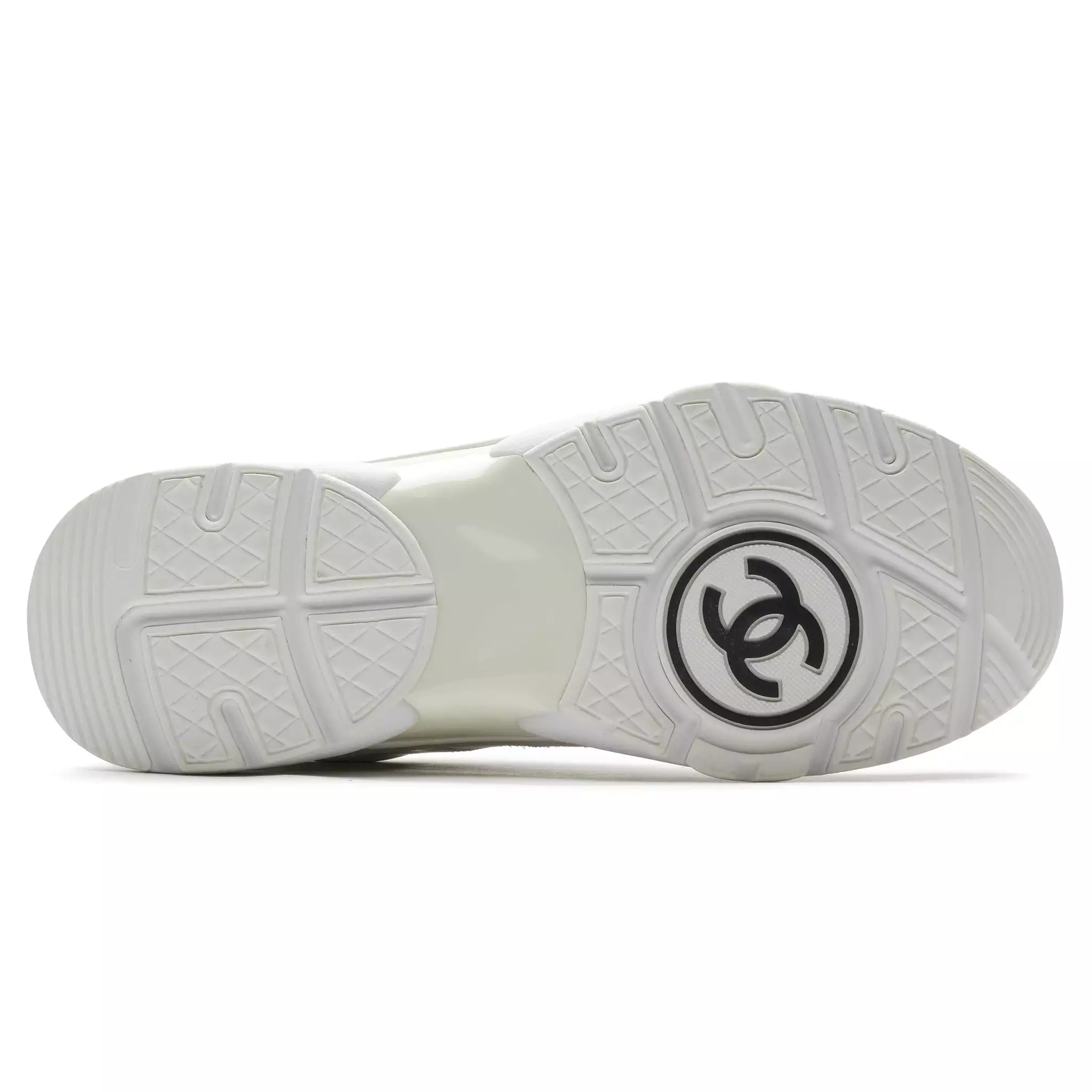 Chanel CC Logo Triple White Sneaker - Preloved