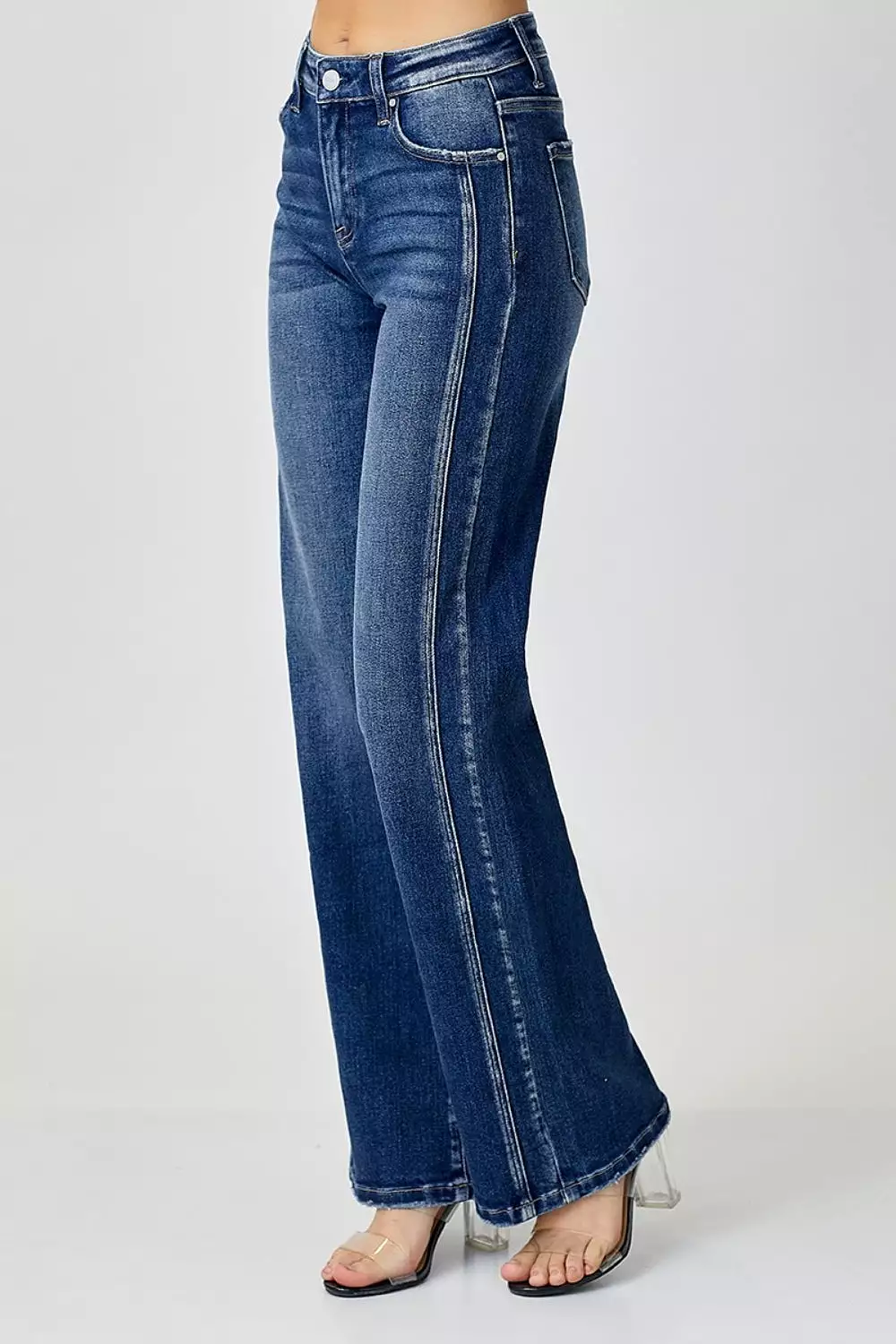 Classic Blue Mid Rise Straight Jeans