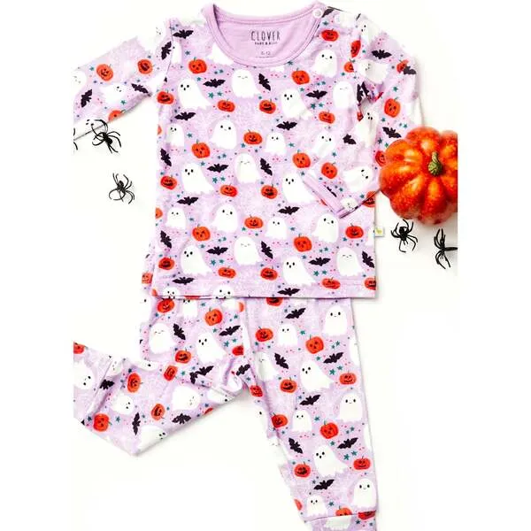 Clover Baby & Kids Long Sleeve Pajama Set, Halloween Ghosts