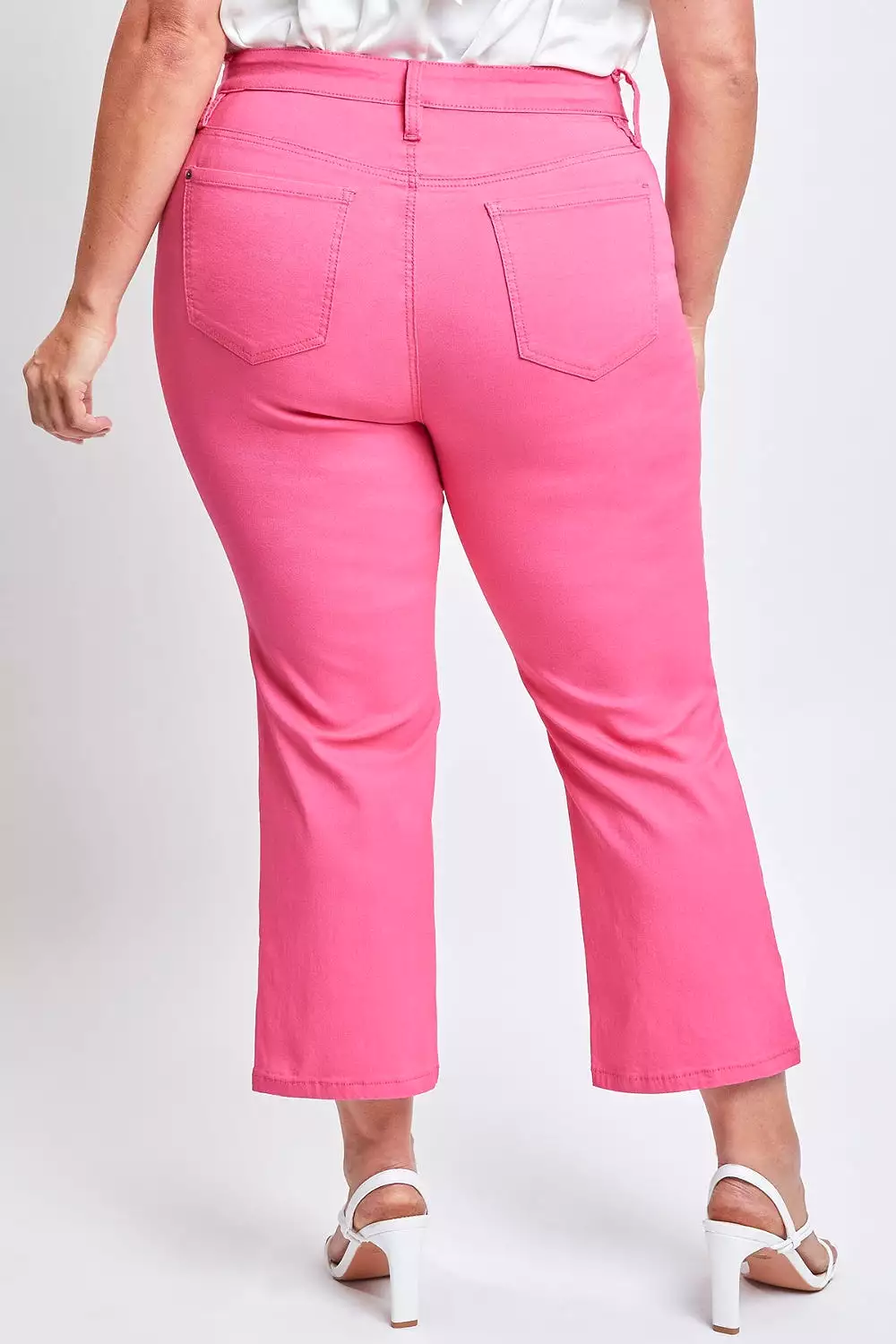 Coral Jeanswear Full Size Mid-Rise Hyperstretch Cropped Straight Pants