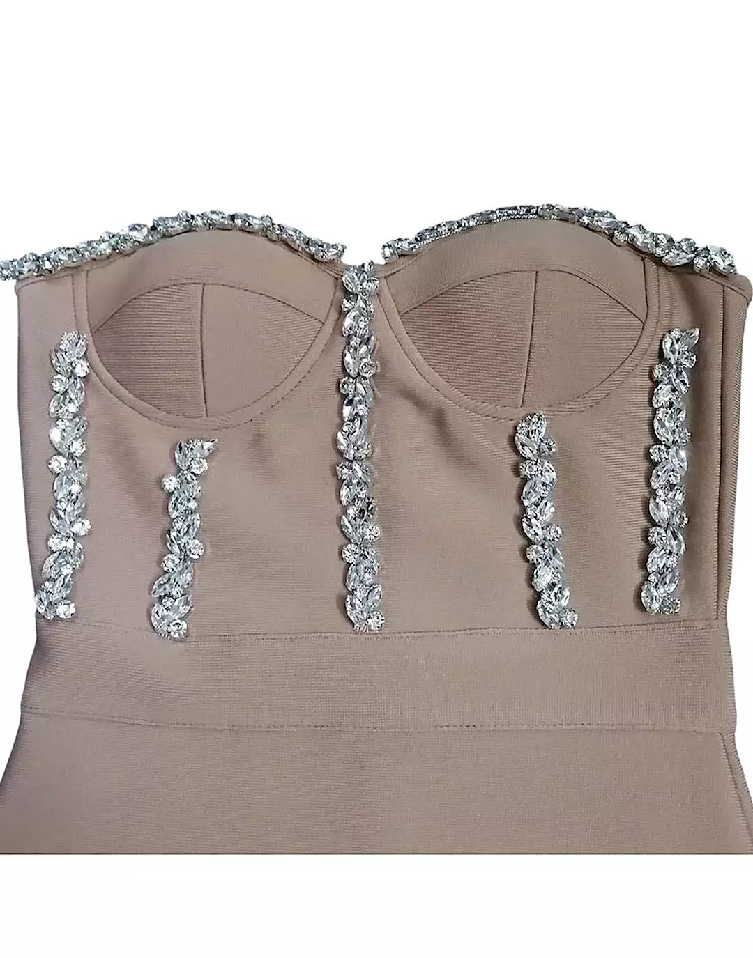 Crystal Beaded Midi Bandage Dress