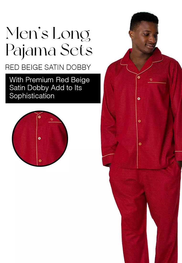 DE LUCCA De Lucca Mens Cotton Long Pajama Set