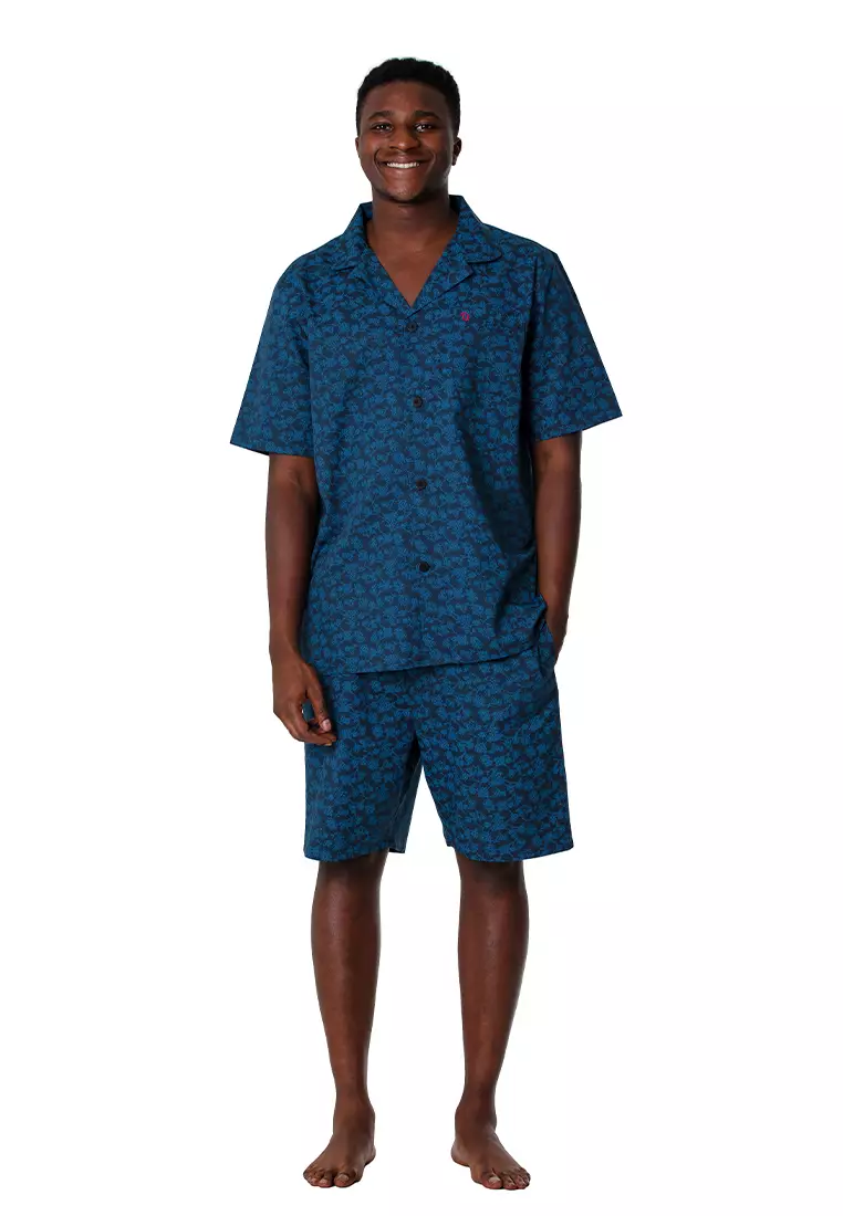 DE LUCCA De Lucca Mens Short Sleeve Pajama Set