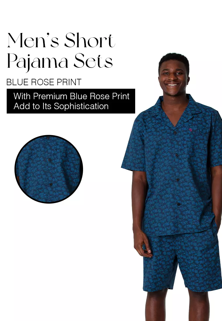 DE LUCCA De Lucca Mens Short Sleeve Pajama Set