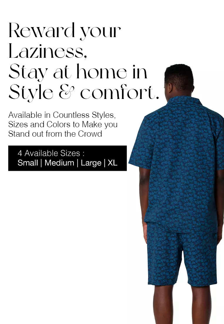 DE LUCCA De Lucca Mens Short Sleeve Pajama Set