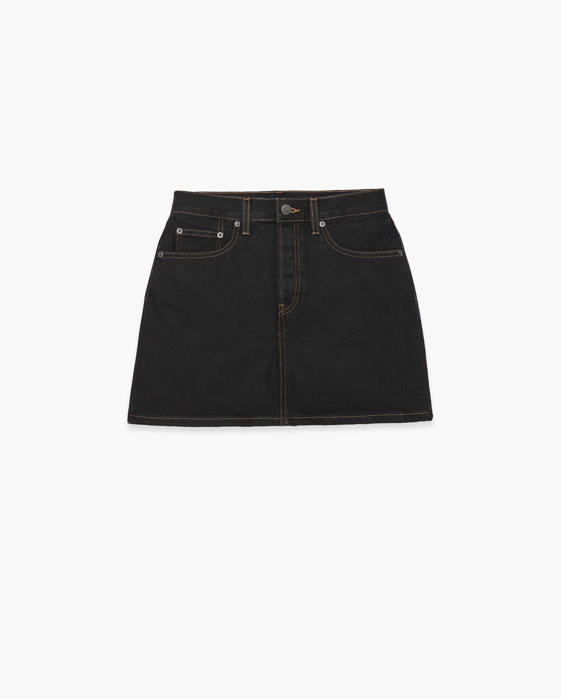 DENIM MINI SKIRT / BLACK