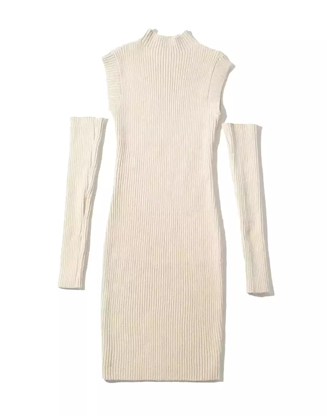 Divided Sleeved Bodycon Knit Dress