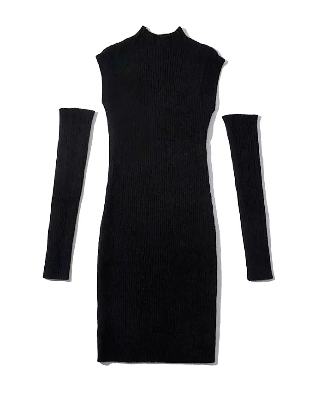 Divided Sleeved Bodycon Knit Dress