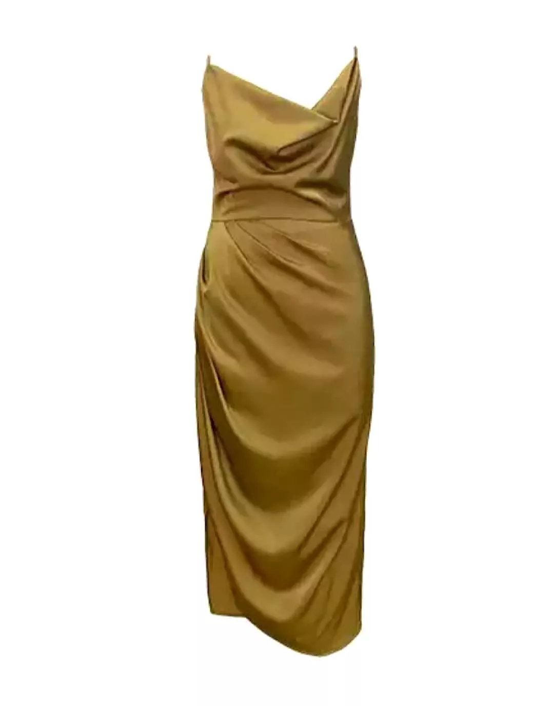 Draped Cleavage Midi Dress