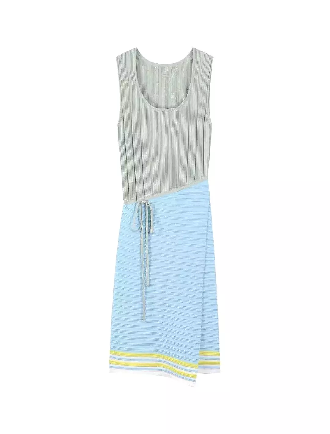 Drawstring Waisted Sleeveless Knit Dress