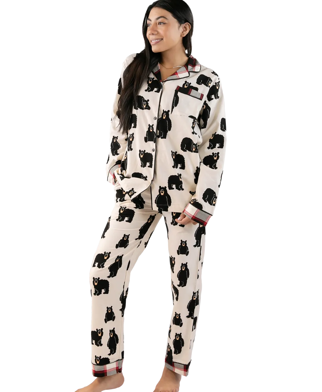 Family Bear Women's Button Down Pajama Set