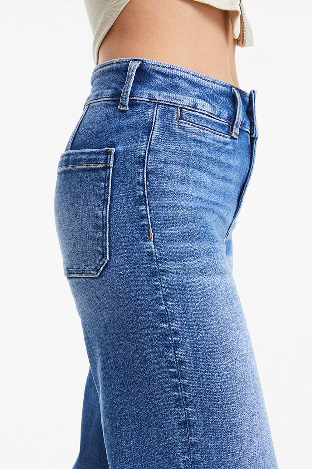 Full Size Raw Hem High Waist Wide Leg Jeans