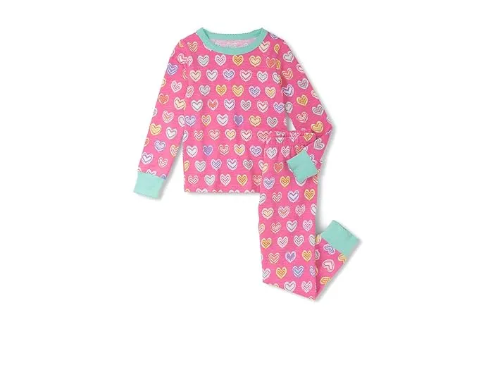 Hatley Kids Shibori Hearts Cotton Pajama Set (Toddler/Little Kid/Big Kid)