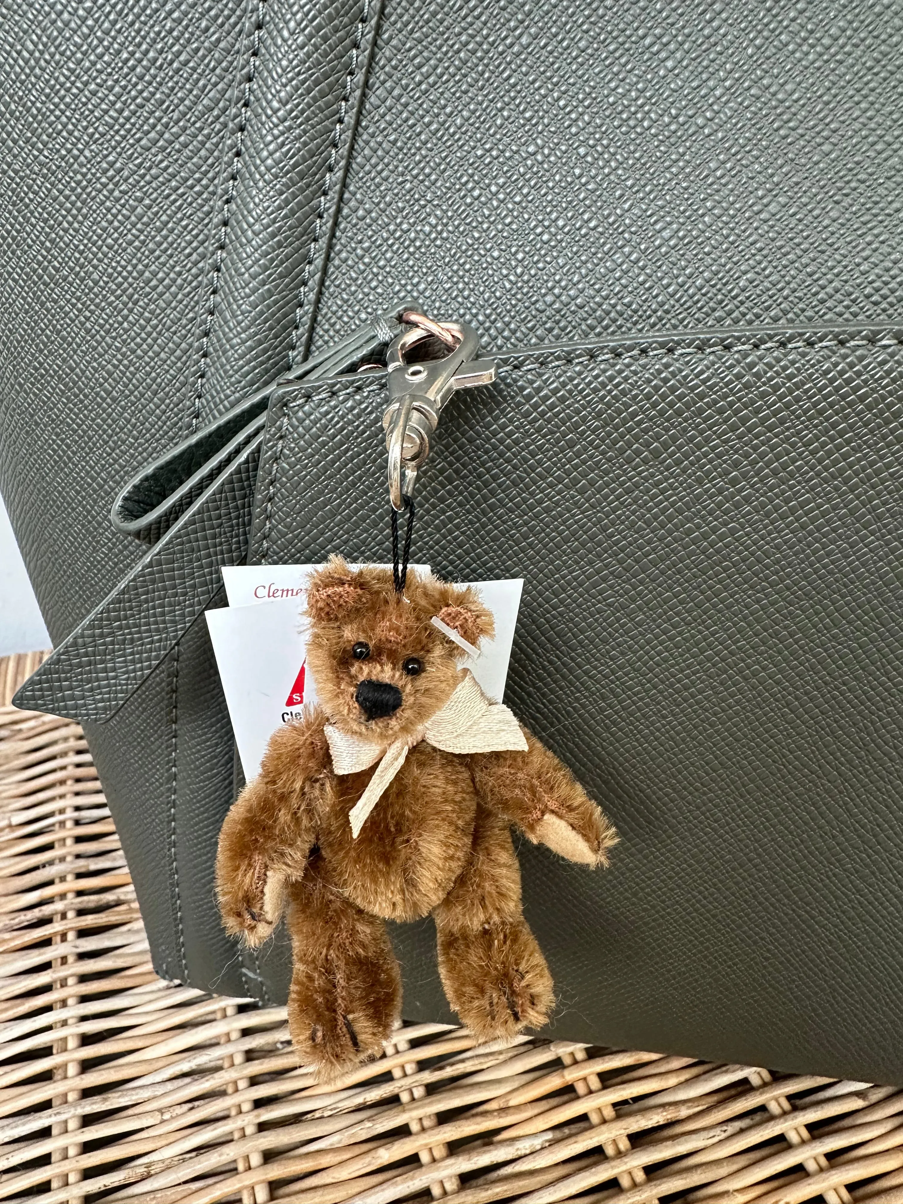 Henri Brown Mohair jointed Teddy Bear Key Ring Bag Charm