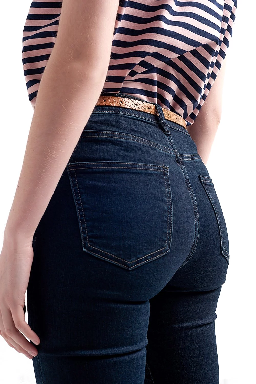 High Waist Skinny Jeans in Dark Blue