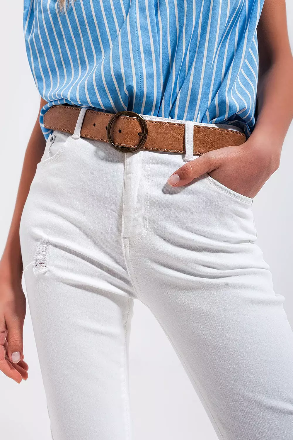 High Waisted Skinny Jeans in White