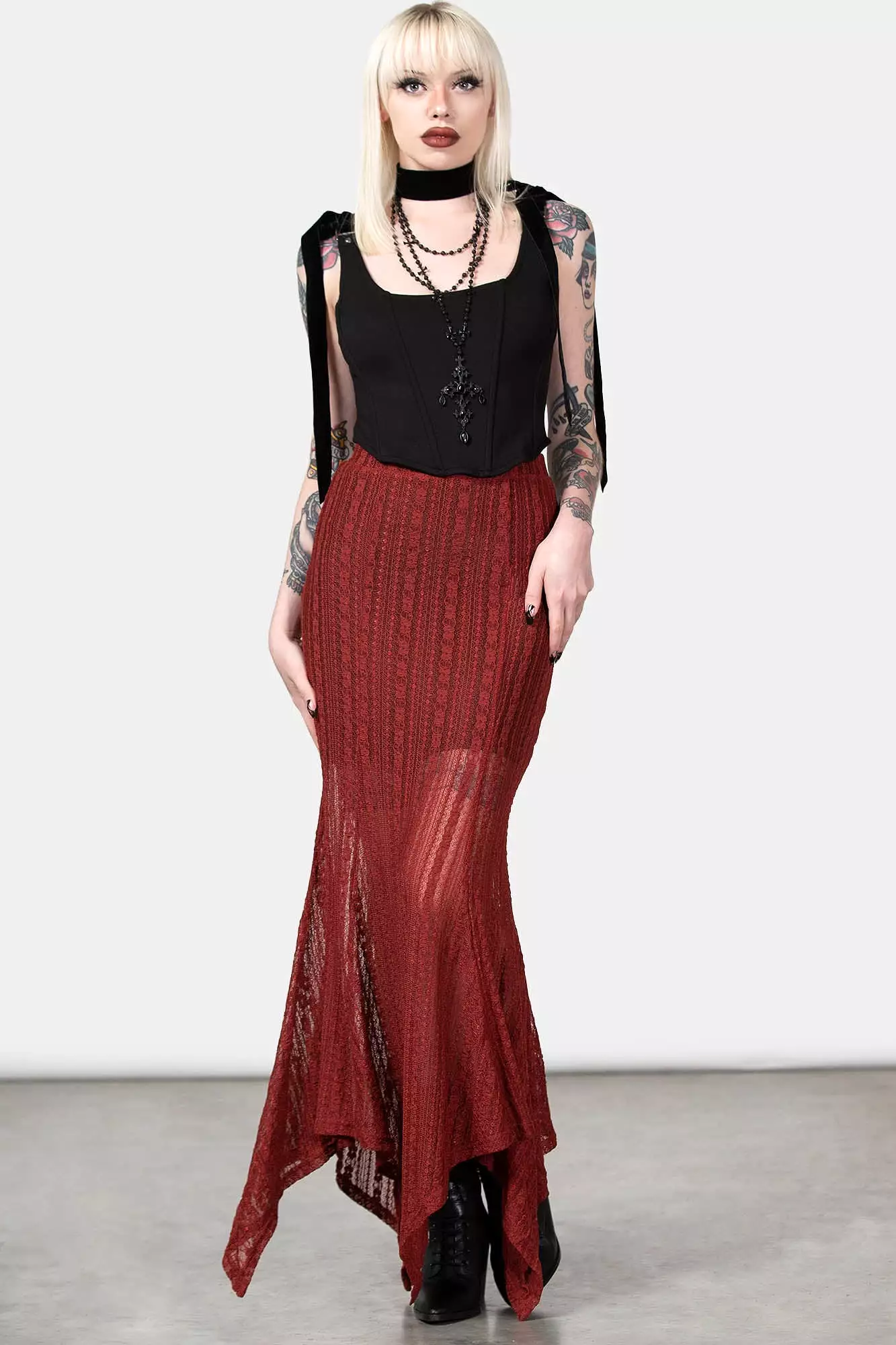 Juliet's Betrayal Maxi Skirt [RED] Resurrect