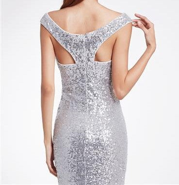 Long Sequins Dress Size 14 Style 1008999