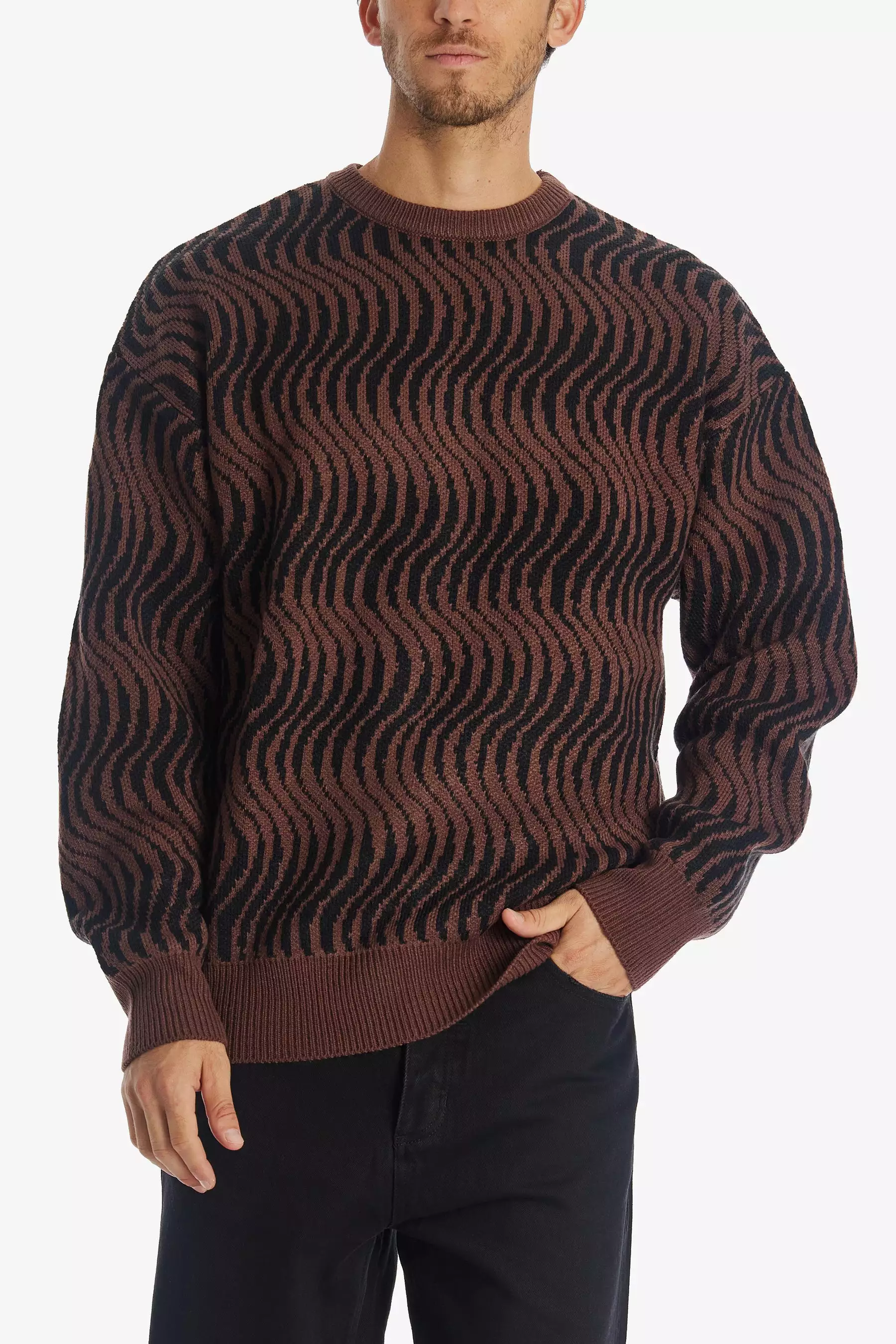 Long Sleeves Crew Neck Knit Sweater