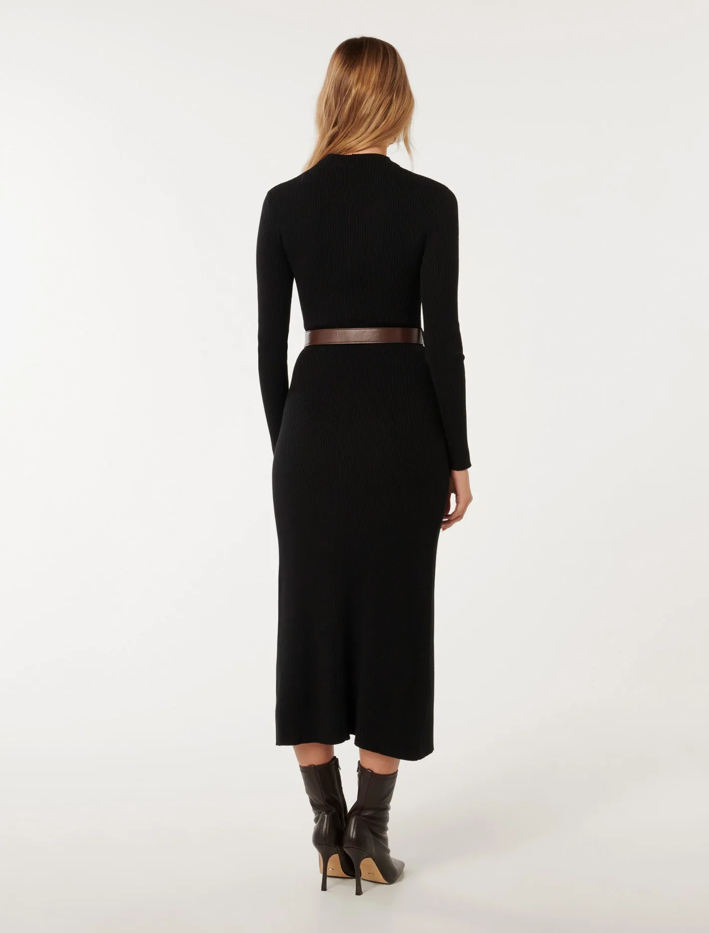 Luisa Fit And Flare Belted Midi Dress