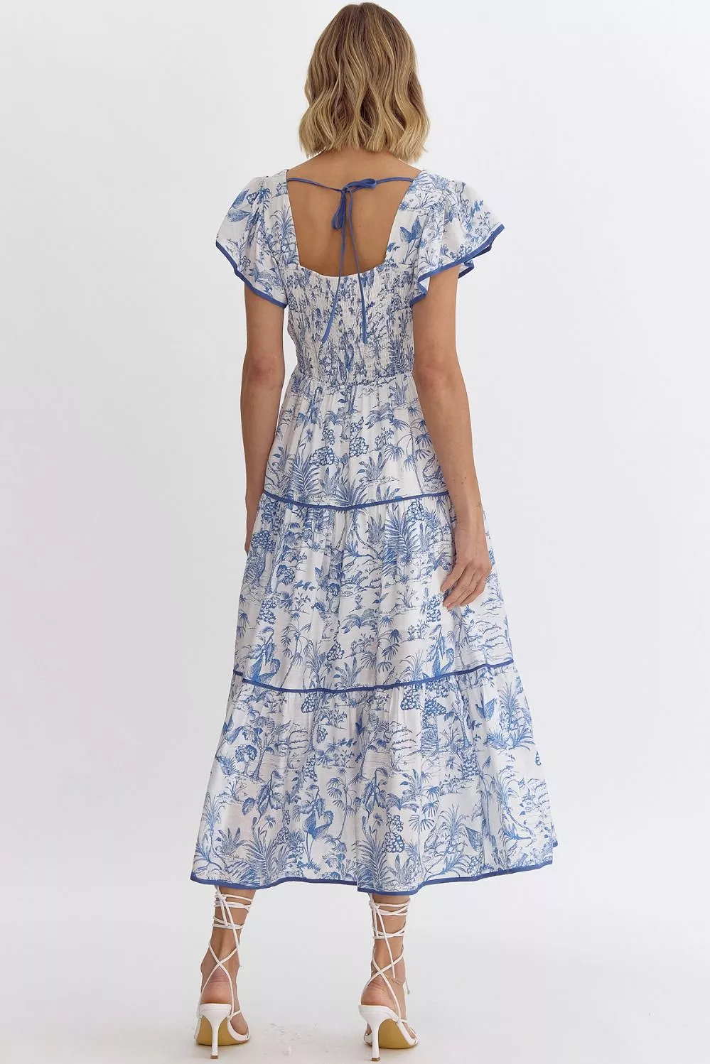 Mable Dress - Blue/White