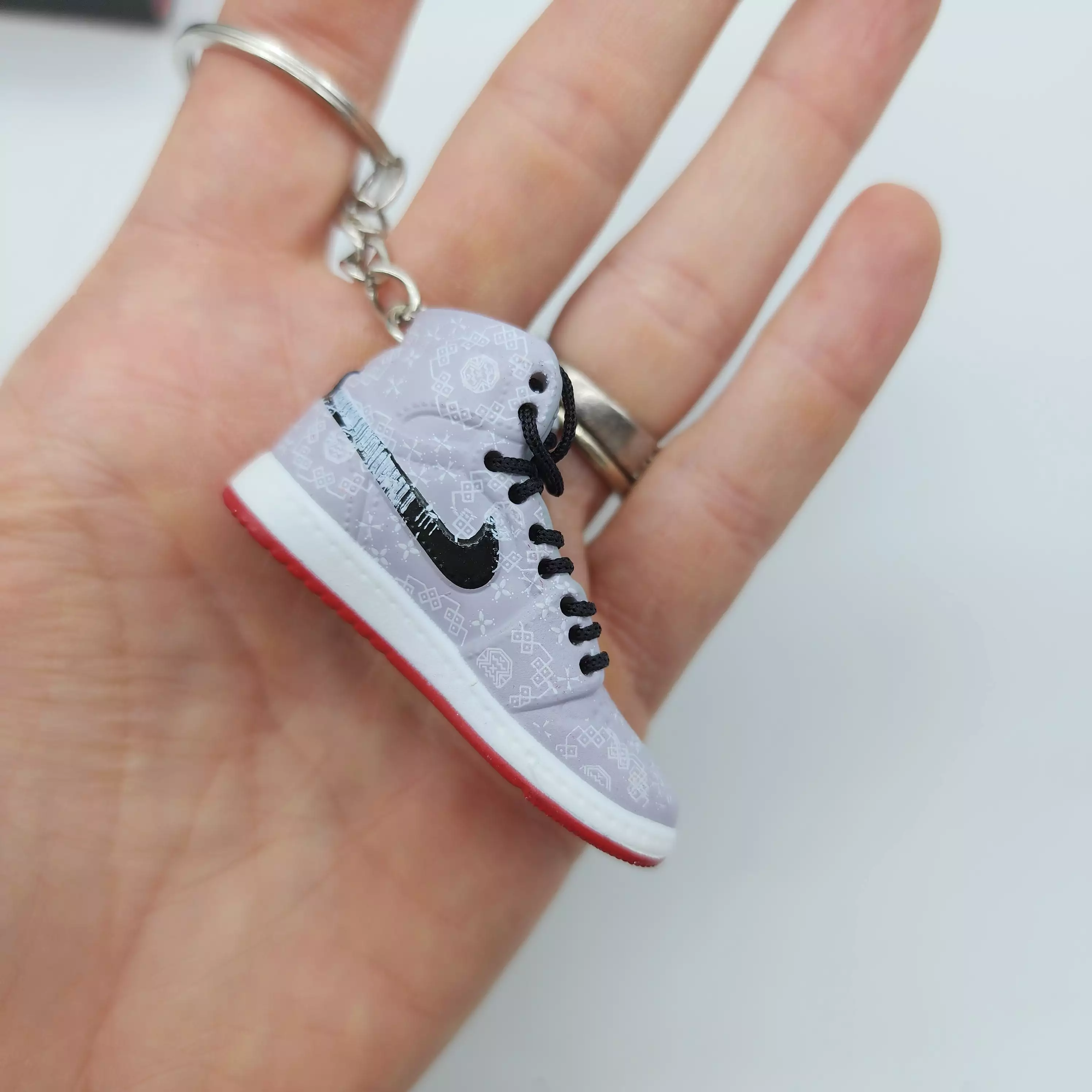 Mini Sneaker Keyring- AJ1 (Grey Pattern)