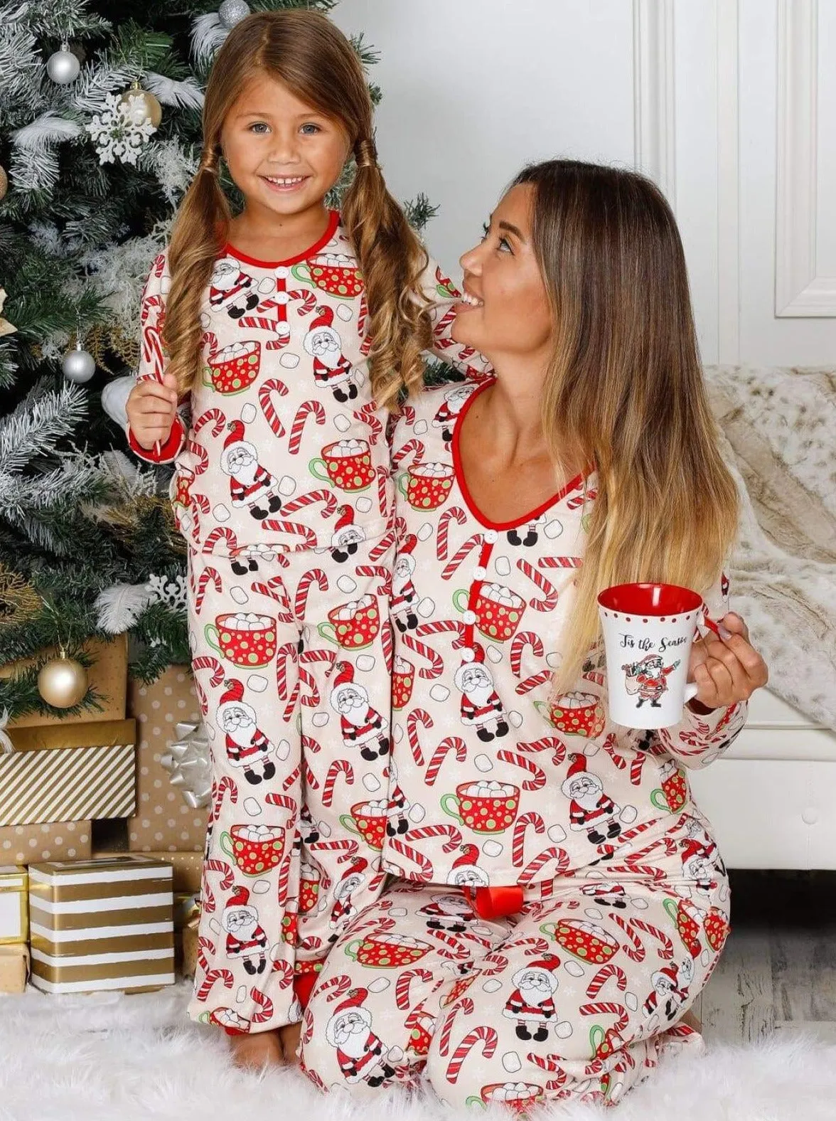 Mommy and Me Marshmallow Cocoa Pajama Set