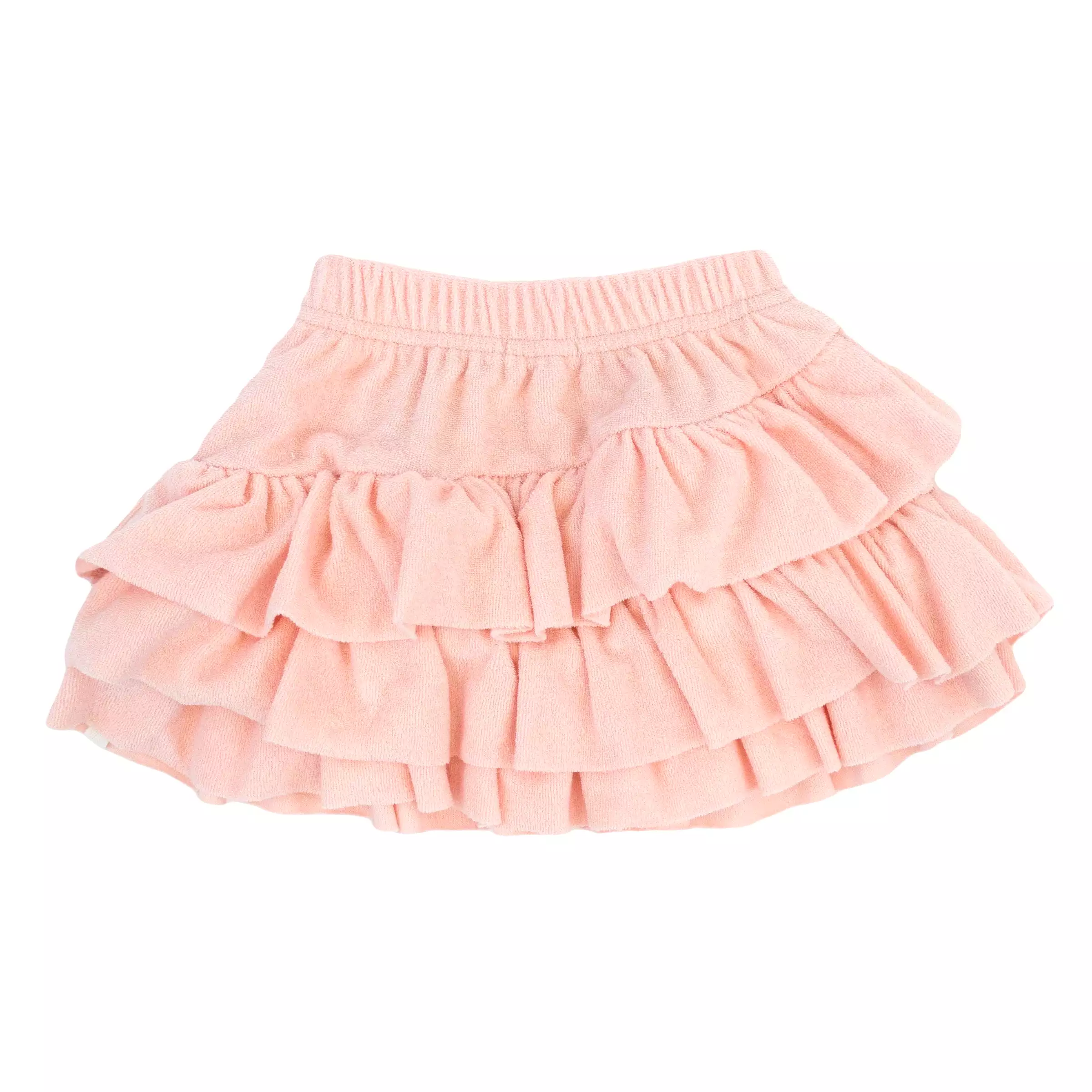 oh baby! Cotton Terry Asymmetric Layered Skirt - Pale Pink