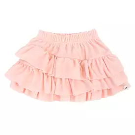 oh baby! Cotton Terry Asymmetric Layered Skirt - Pale Pink