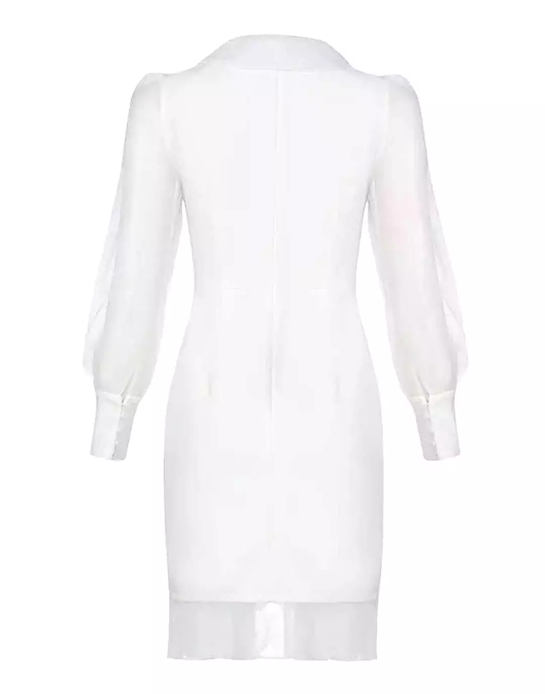 Organza Sleeve Dress In White