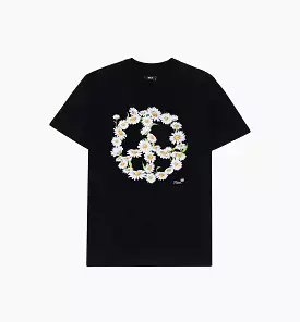 Peace Daisy Short Sleeve Tee Mens T-Shirt - Black