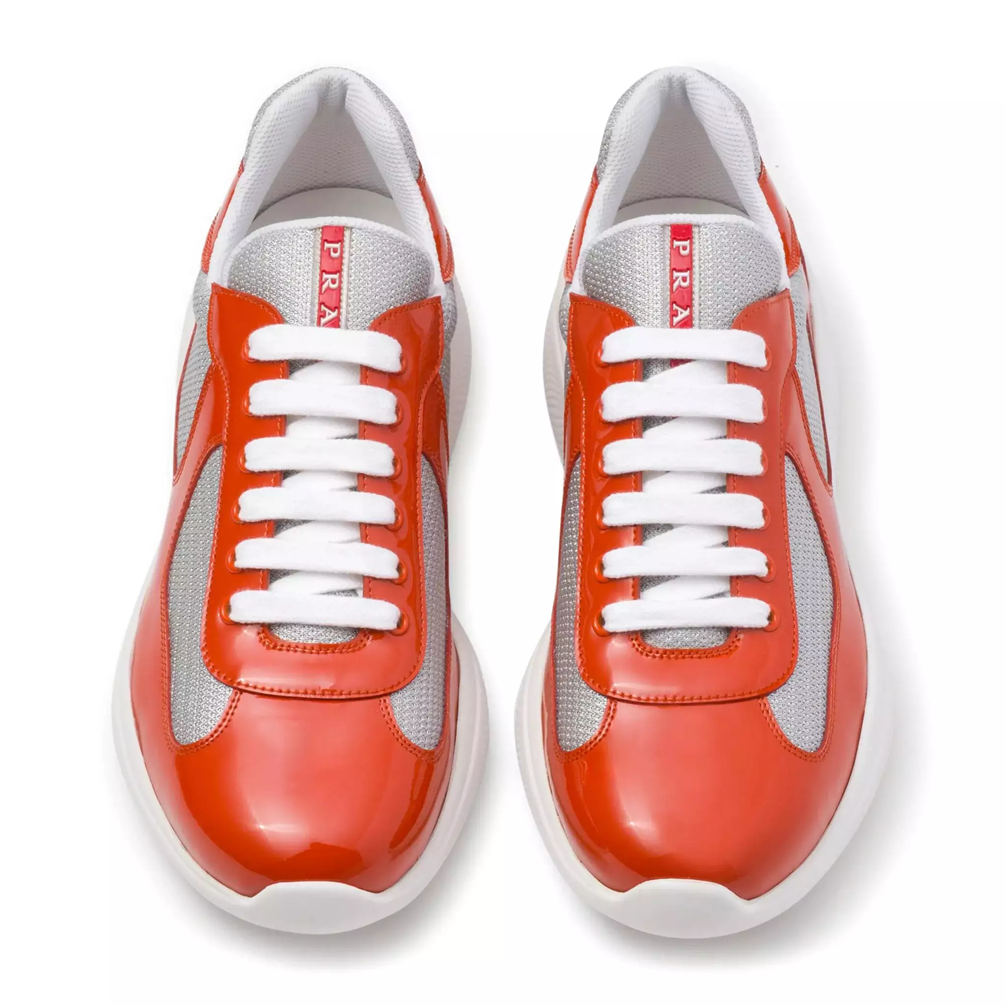 Prada Americas Cup Orange Silver Sneaker