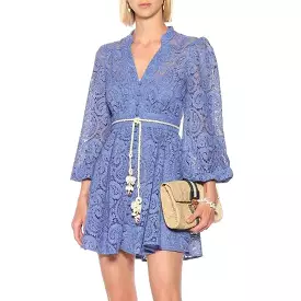 Purple Paisley Lace Big Sleeve Summer Dress