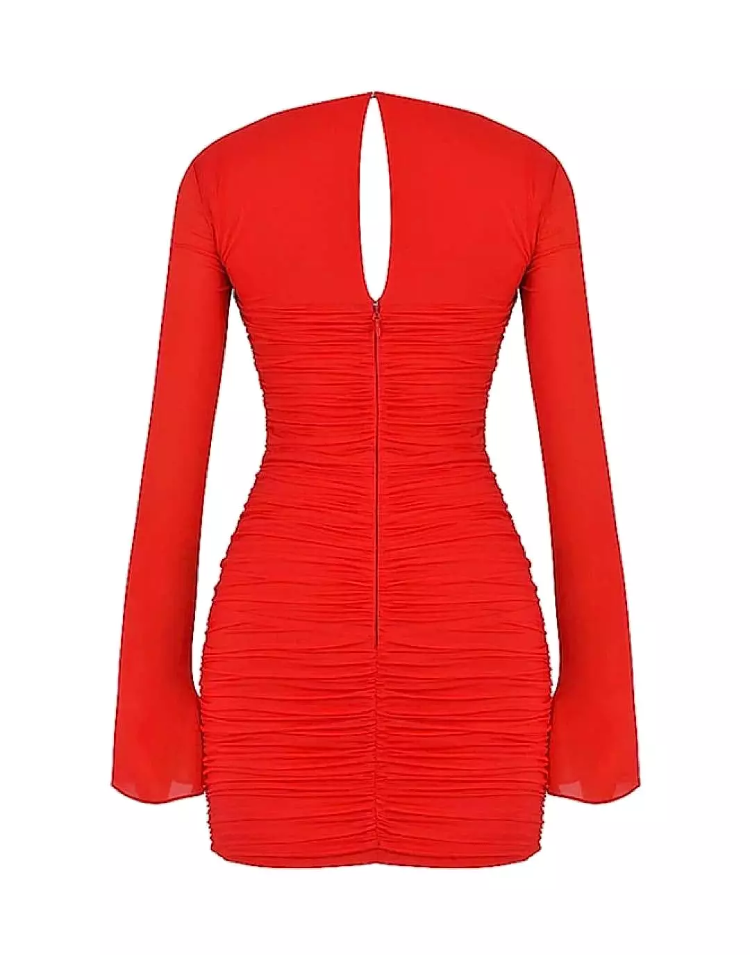 Red Cutout Square Neck Dress