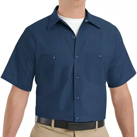 Red Kap Men's Short Sleeve Industrial Work Shirt - Navy