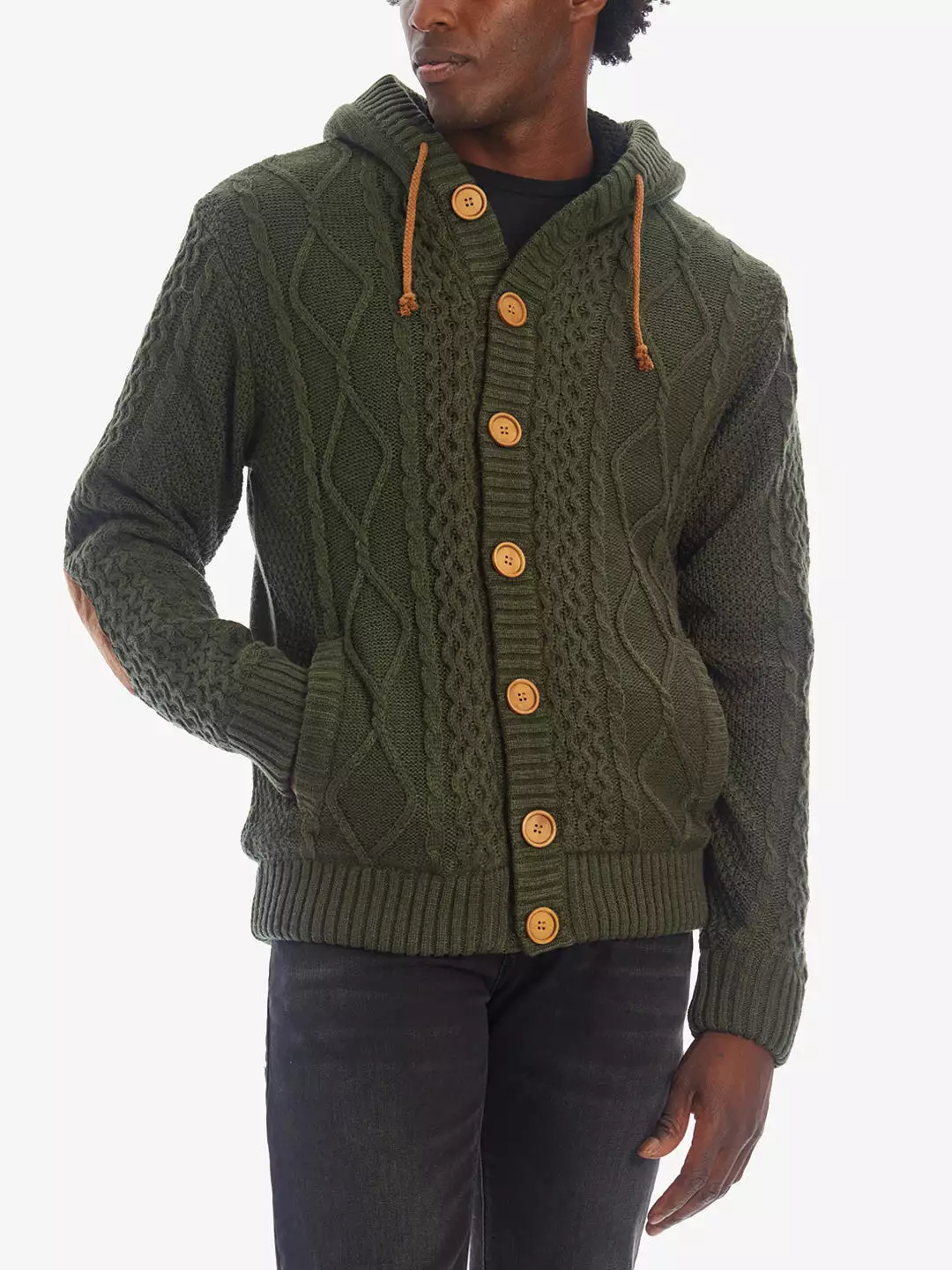 Sherpa Lined Cable Knit Cardigan